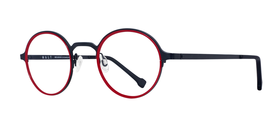 Lunette de vue ronde et rouge