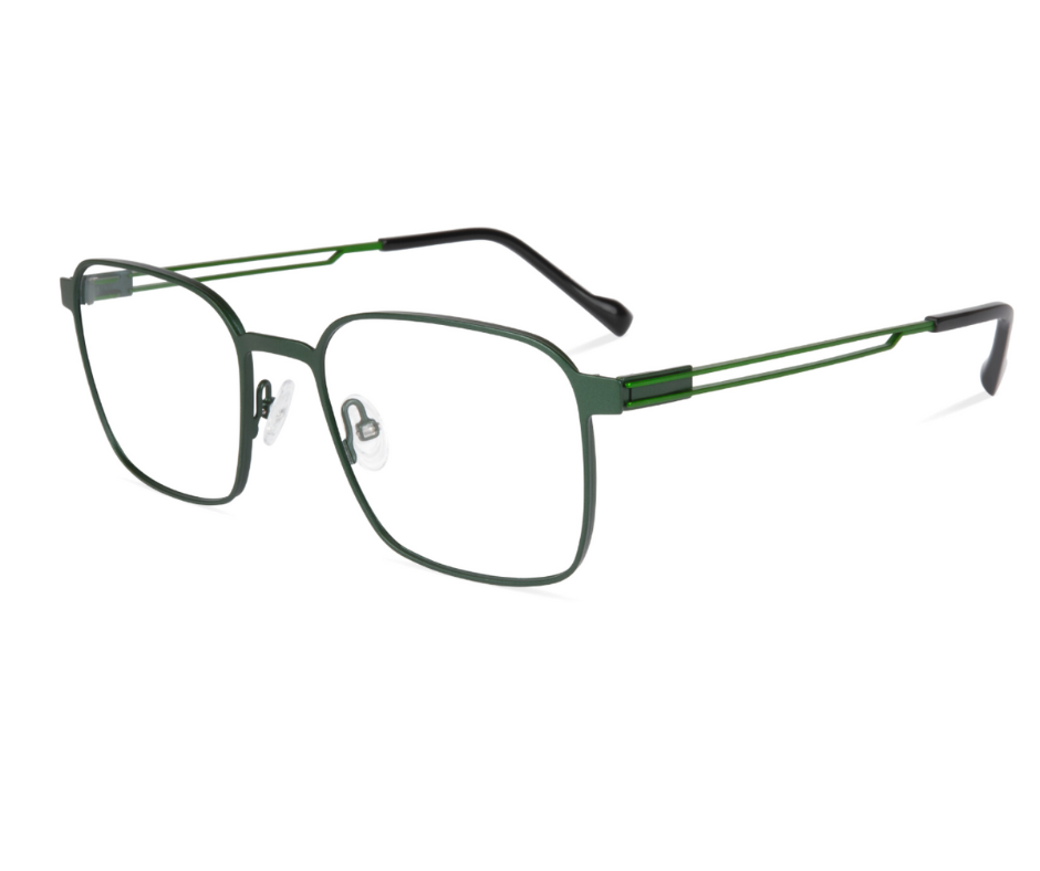 Lunette de vue homme métal et vert